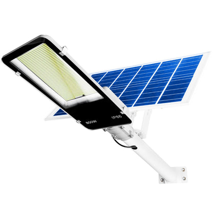 Lampa Solarna LED Premium Latarnia Uliczna z Uchwytem i Pilotem Panel Solarny